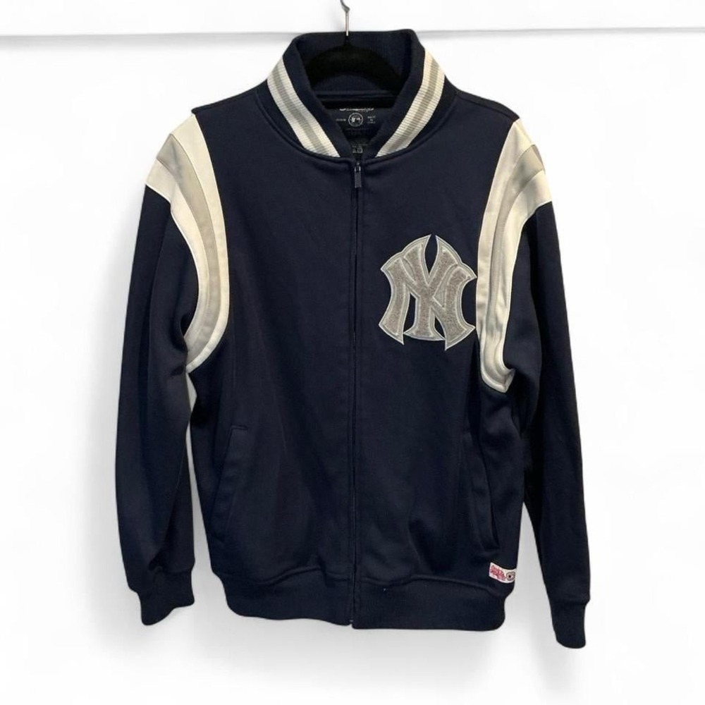 Stitches MLB New York Yankees Navy Blue Full Zip Track Jacket Mens Medium